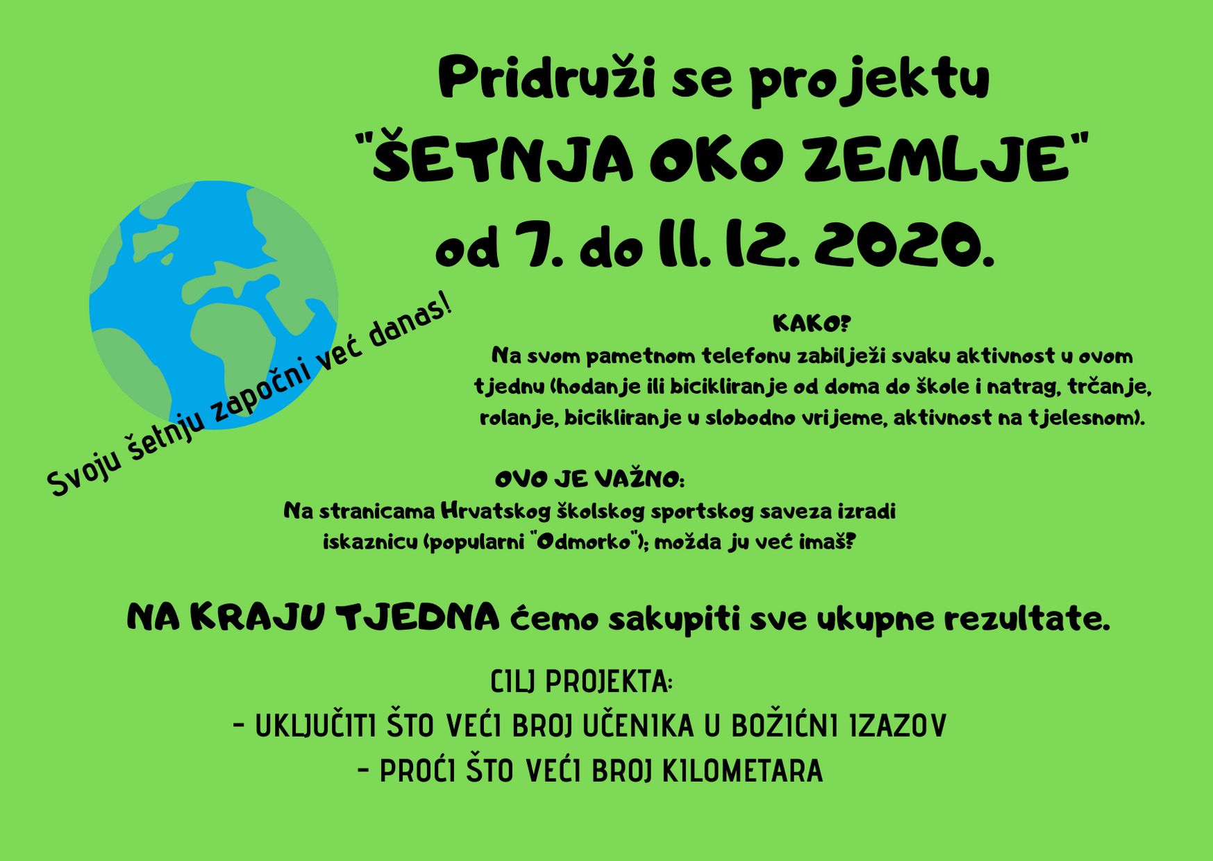 Božićni izazov “Šetnja oko zemlje”