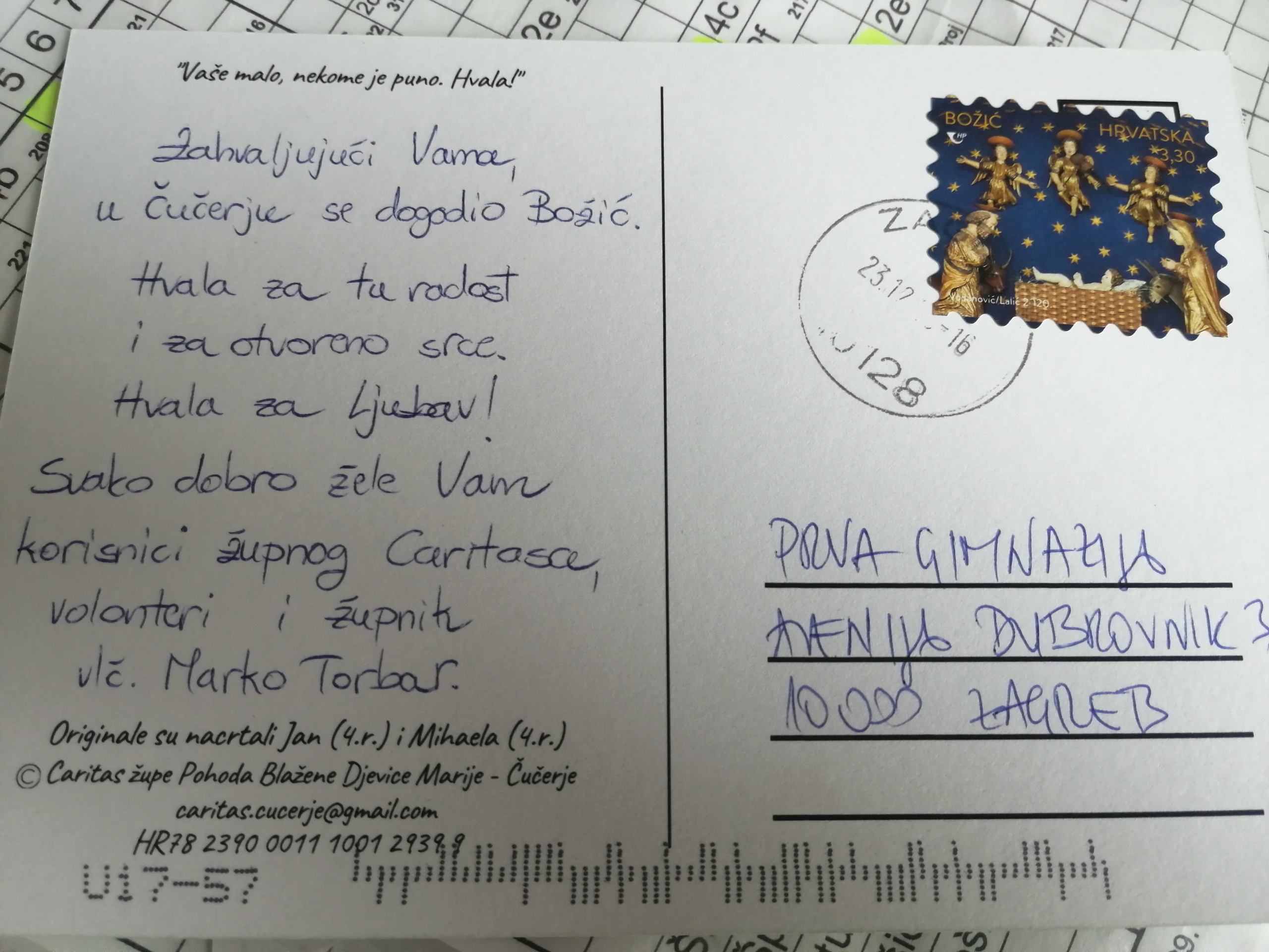 Zahvalnica iz Čučerja za humanu gestu Prve i Tituša