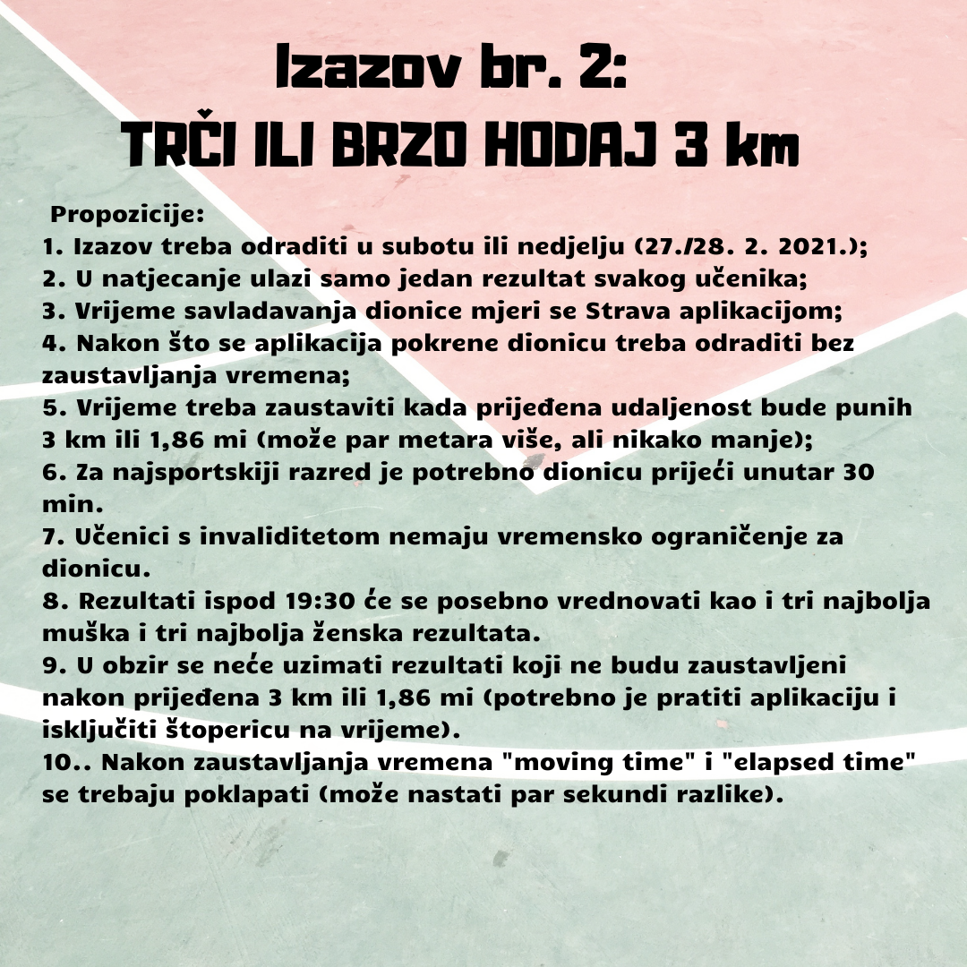 Izazov „Trči ili brzo hodaj 3 km“