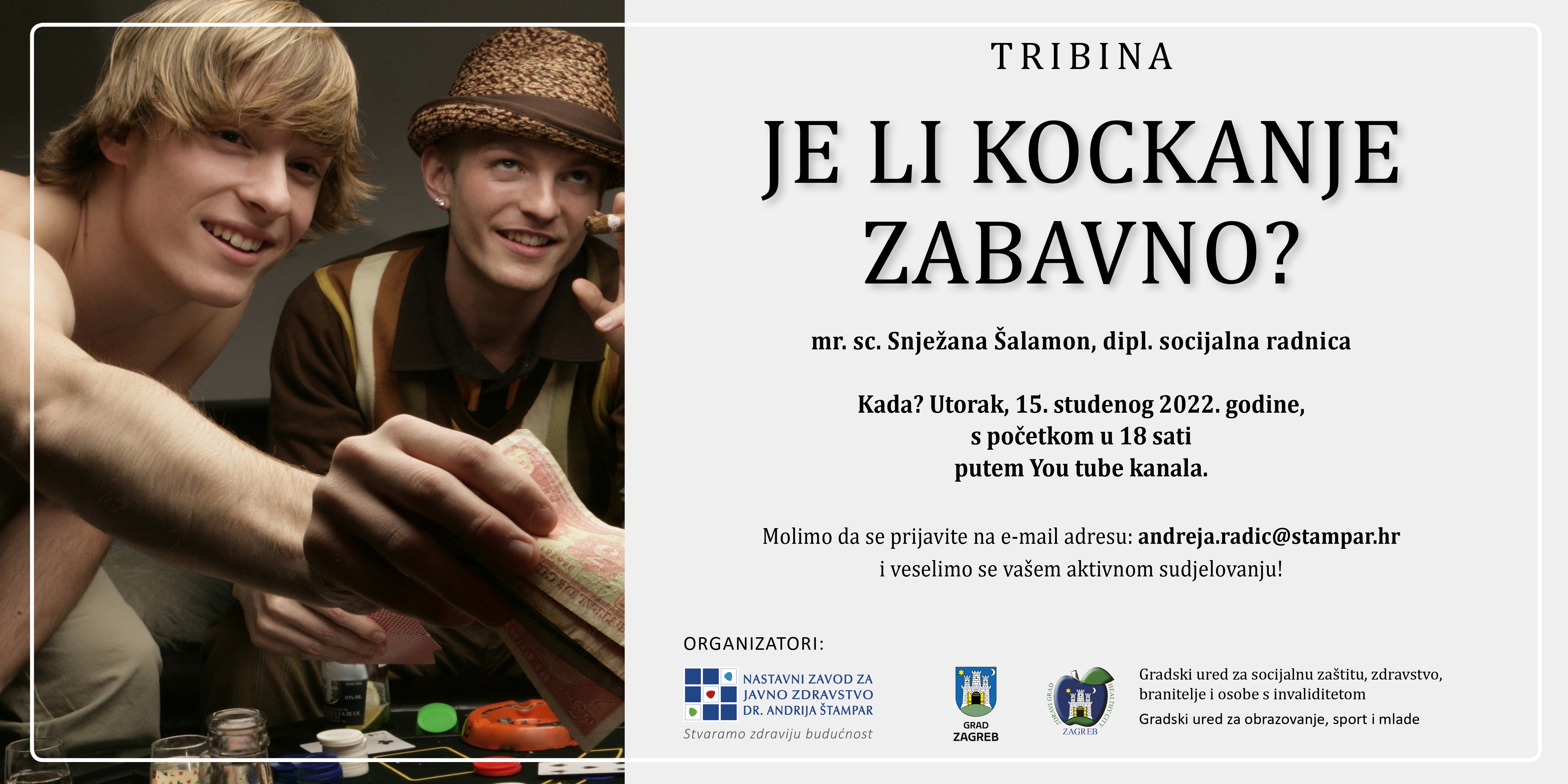 Tribina za roditelje “Je li kockanje zabavno?