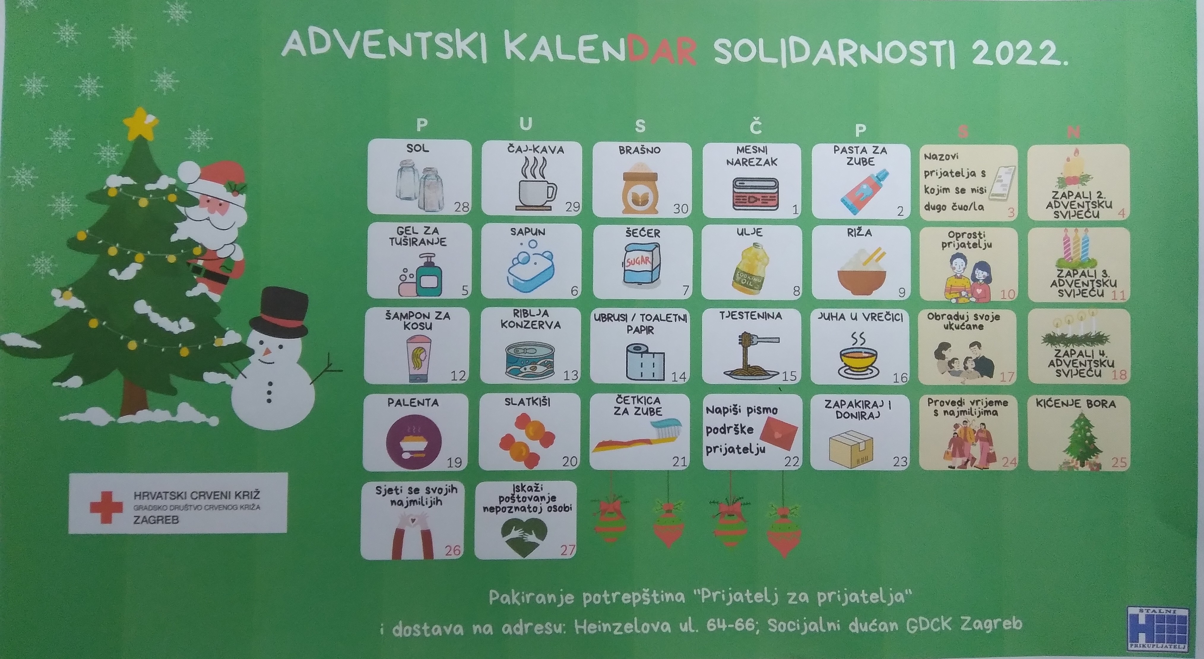 Humanitarna akcija u Prvoj “Adventski kalendar soliDARnosti”