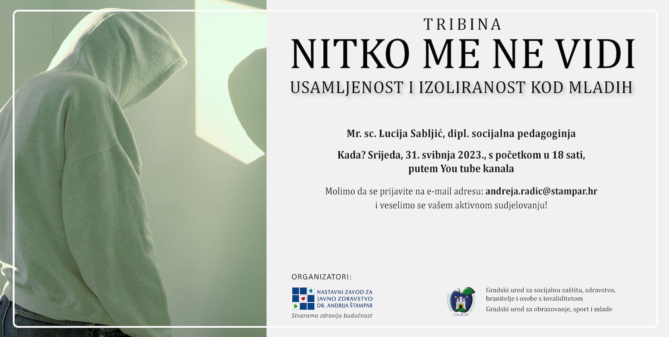 Tribina za roditelje “Nitko me ne vidi – usamljenost i izoliranost kod mladih”