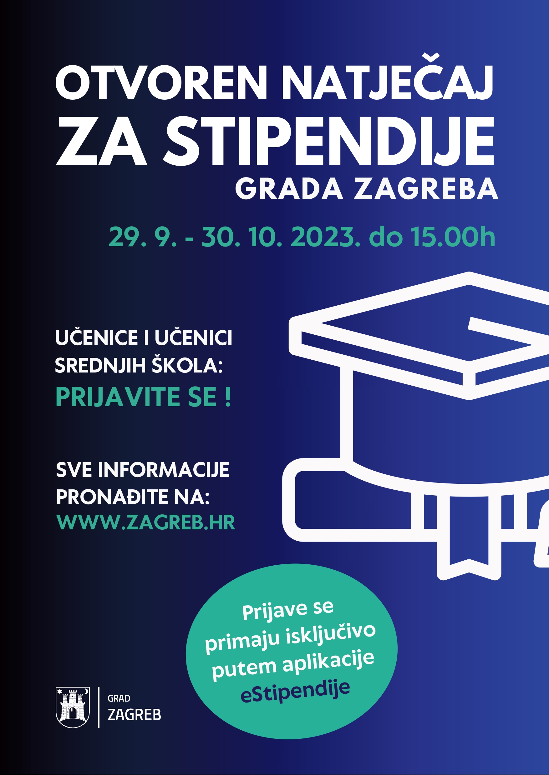Natječaji za dodjelu Stipendija Grada Zagreba učenicima