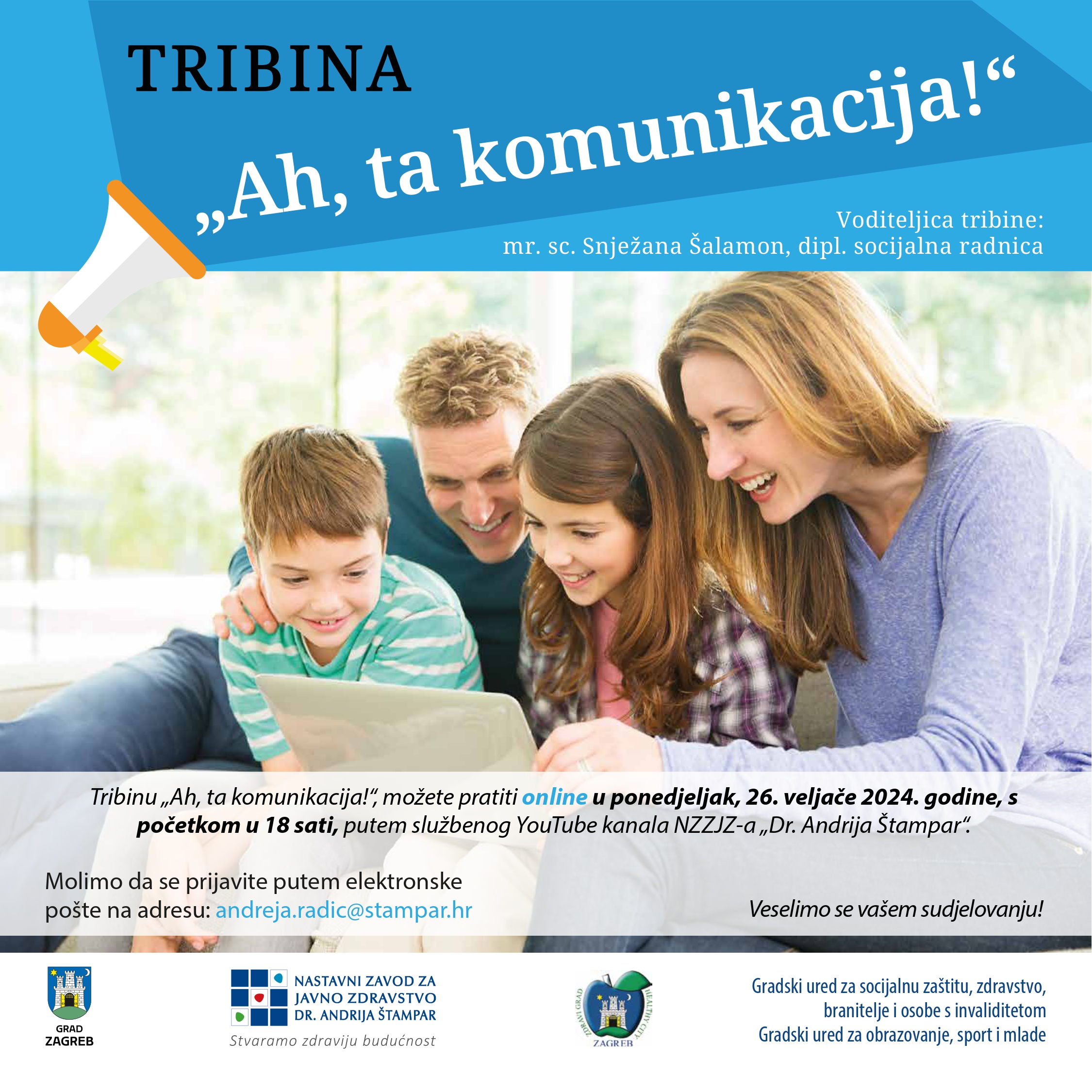 Tribina za zainteresirane roditelje “Ah, ta komunikacija!” – 26.2.2024., 18 sati