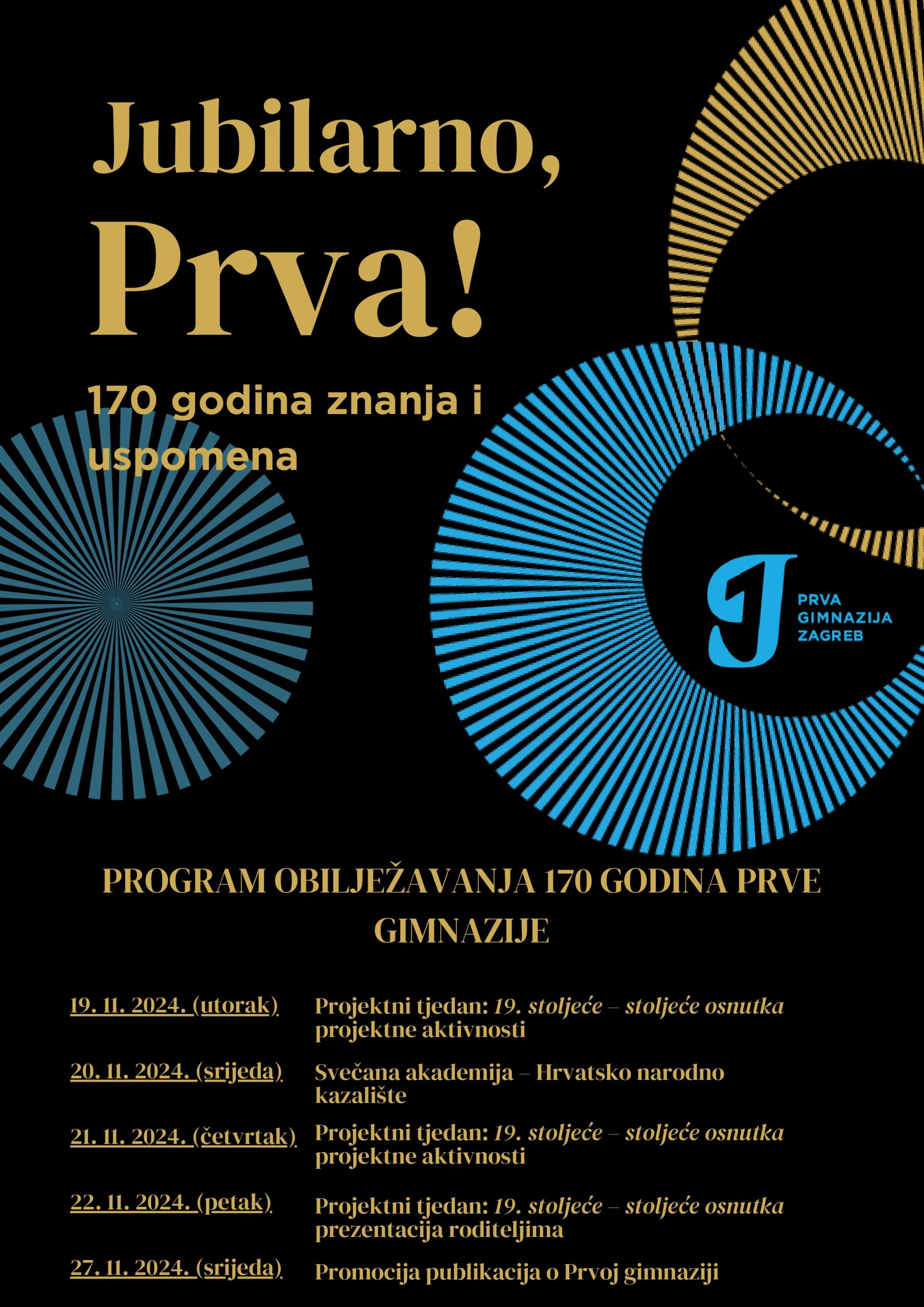 170. obljetnica I. gimnazije – program događanja