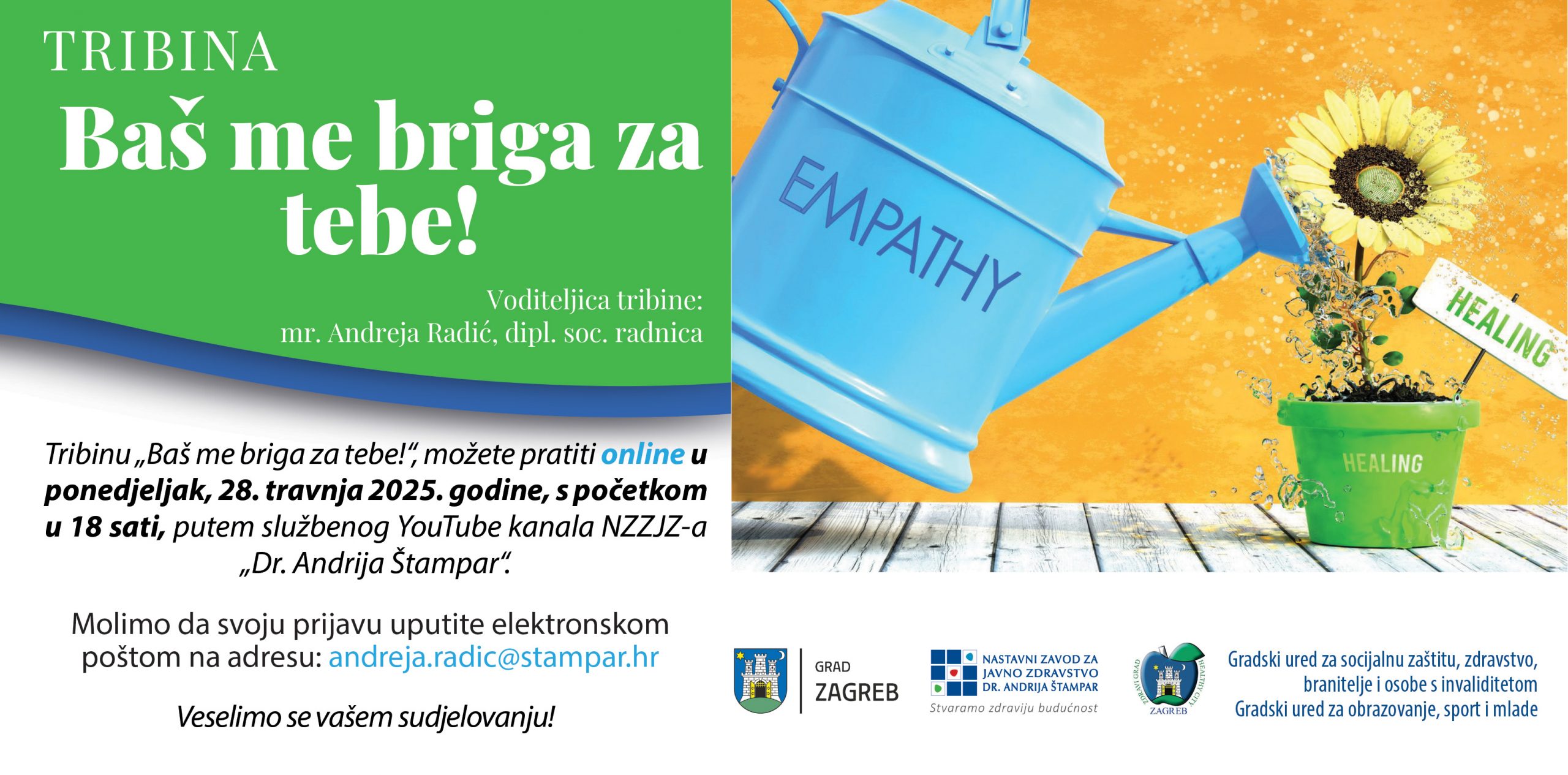 Online tribina za zainteresirane roditelje “Baš me briga za tebe!”