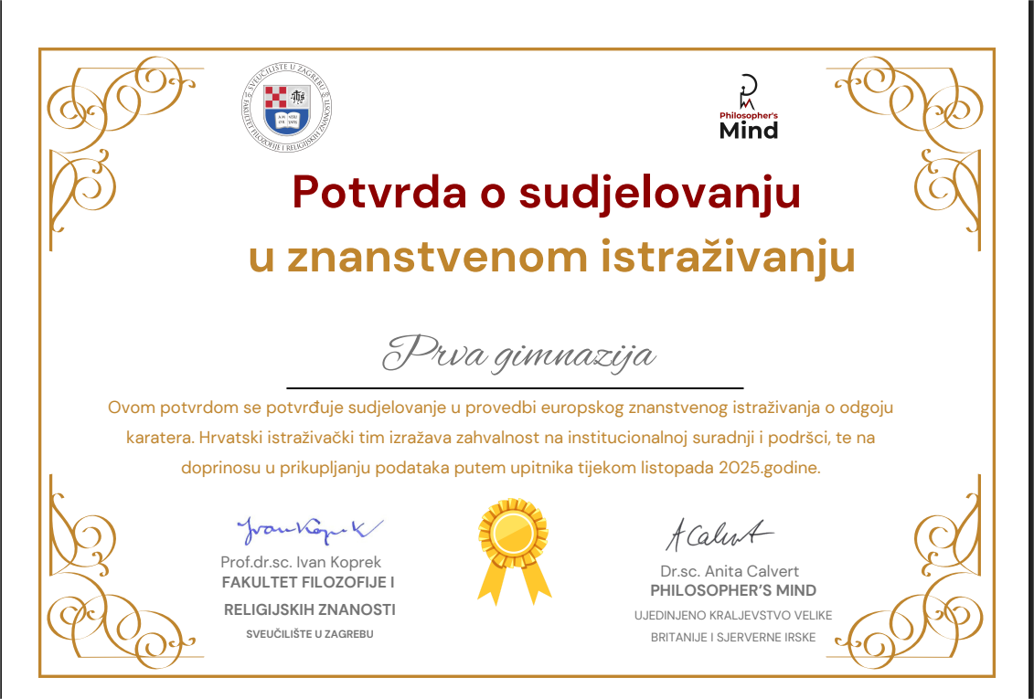 Sudjelovanje I. gimnazije u europskom znanstvenom istraživanju TEPACE