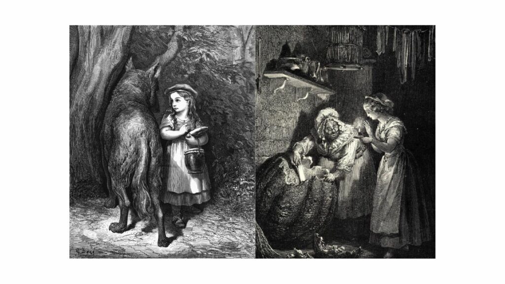 Izvor: https://de.wikipedia.org/wiki/Aschenputtel#/media/Datei:Cendrillon1.JPG
https://sh.wikipedia.org/wiki/Crvenkapica#/media/Datoteka:Little_Red_Riding_Hood_(136547615).jpg