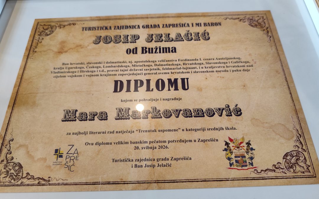 Međunarodni literarni natječaj “Trenutak uspomene” u Zaprešiću