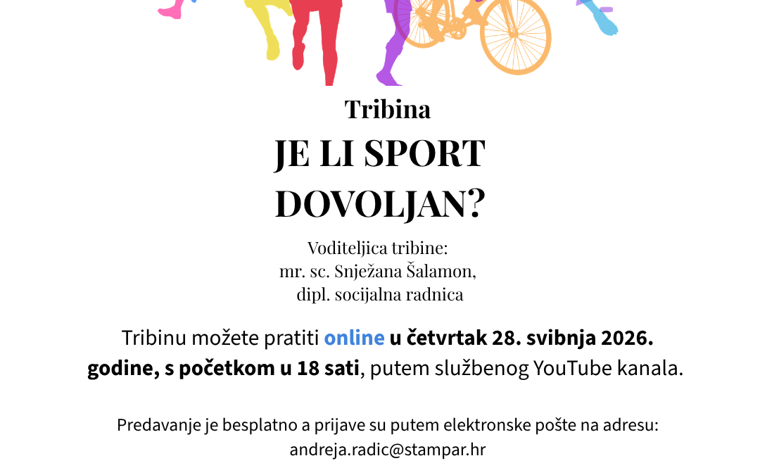 Preventivna online tribina za roditelje “Je li sport dovoljan?”